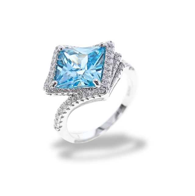 Anello Azzurro Acquamarina AN007AA