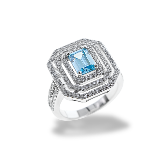 Anello Azzurro Acquamarina AN008AA